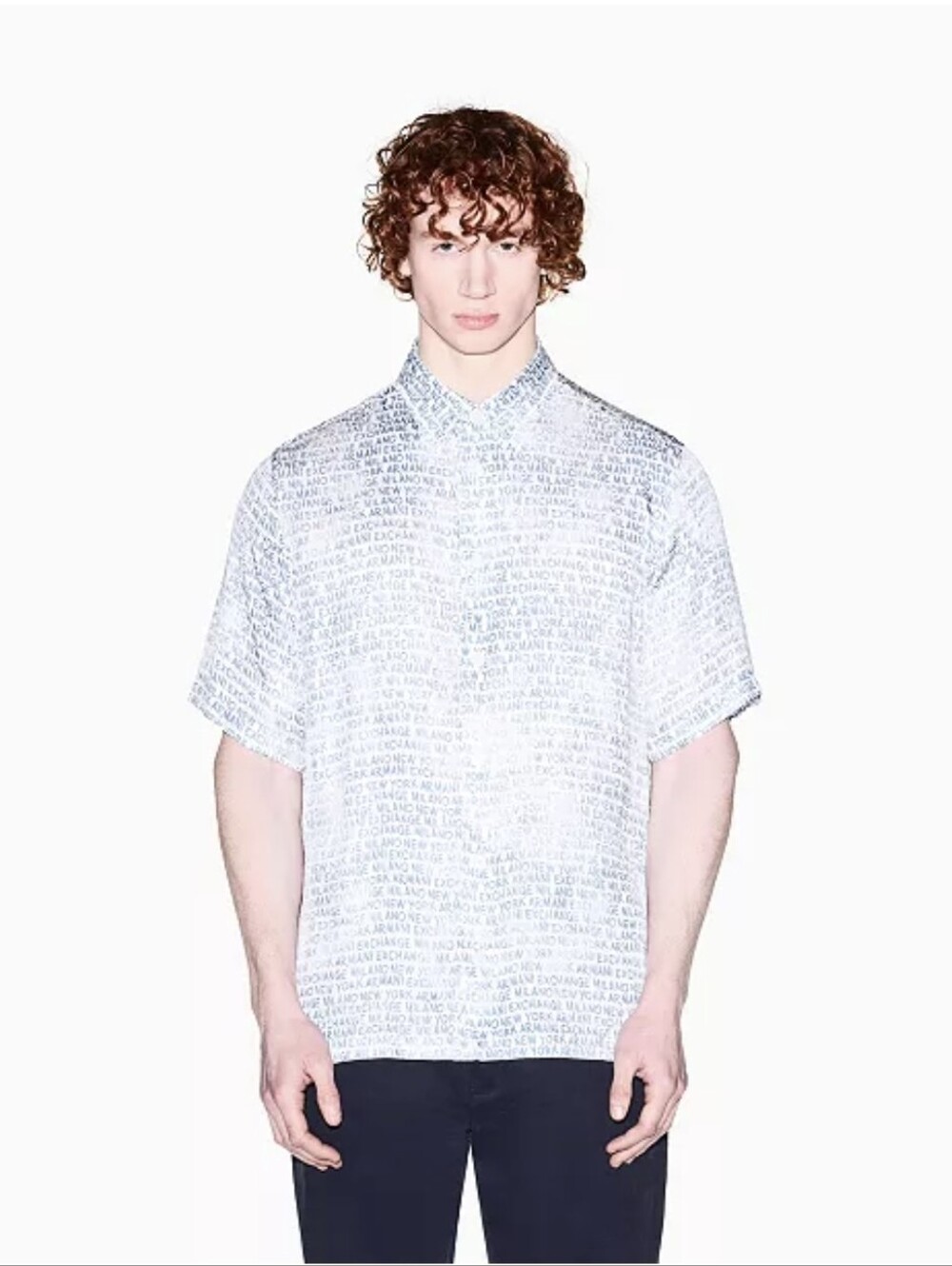A/X Armani Exchange Men's Silky Short Sleeve Button Up Shirt Size Small NWT